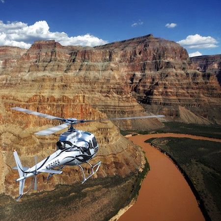 Helicopter above the Colorado River inside the Grand Canyon West Rim